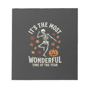 Bloc-note Danse de squelette de Halloween Citrouille d'autom