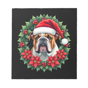 Bloc-note Débardeur drôle de Noël Bouledogue Anglais