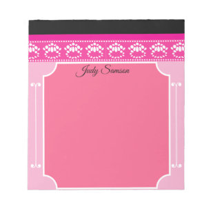 Bloc-note Décoration Personnalisée Rose Noir & Blanc Tendanc