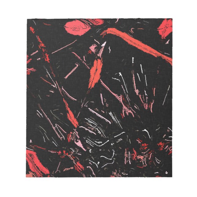 Bloc-note Découpe de peinture rouge taches abstraites grunge (Devant)