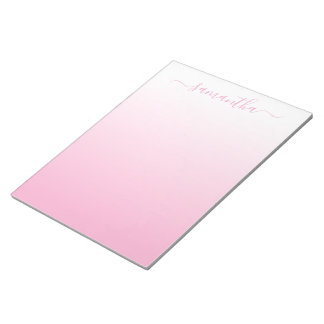 Bloc-note Dégradé lisse rose clair Signature girly