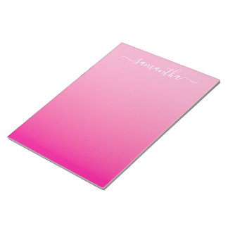 Bloc-note Dégradé Rose Clair Rose Chaud Signature Féminine