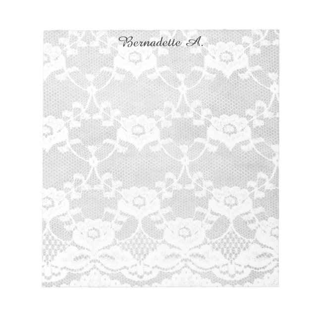 Bloc-note Dentelle blanche (Devant)