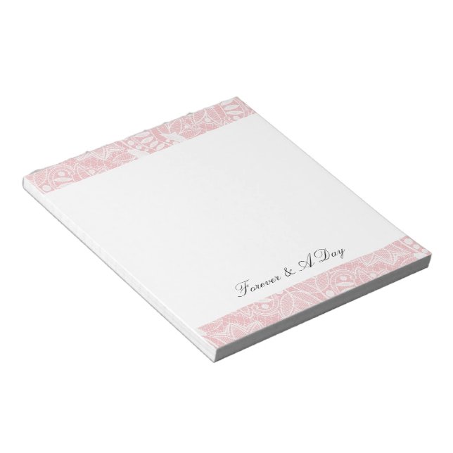 Bloc-note Dentelle florale rose (Incliné)