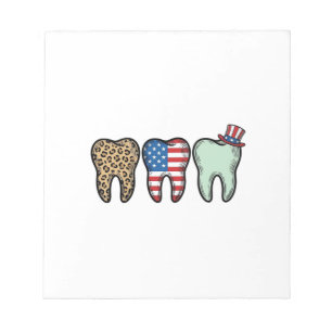 Bloc-note Dentiste Patriotique Dent Vintage Léopard Chemise 