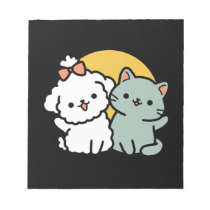 Bloc-note Des amis vrais pour toujours Cute Cat & Chien Du