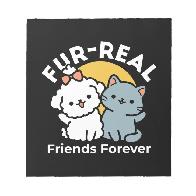 Bloc-note Des amis vrais pour toujours | Cute Cat & Chien Du (Devant)
