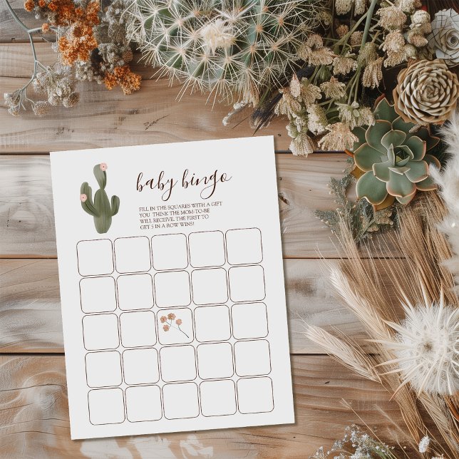 Bloc-note Desert Chic Baby Bingo (Let us take the prickles out of your party planning with this “sand-tastic” desert chic design.)