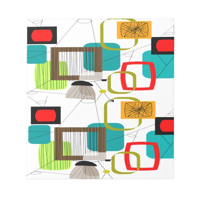 Bloc-note Design abstract de Mid-Century (Devant)