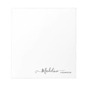 Bloc-note Design moderne Script de fille noir