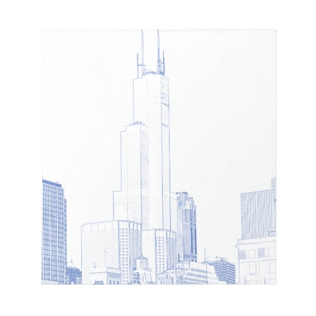 Bloc-note Dessin Abstrait de Chicago No1 (Devant)