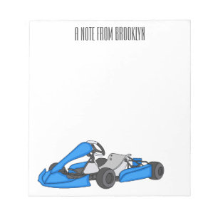 Bloc-note dessin animé de Kart racing