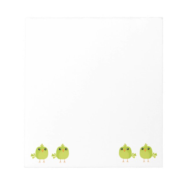 Bloc-note Dessin animé d'oiseau vert mignon (Devant)