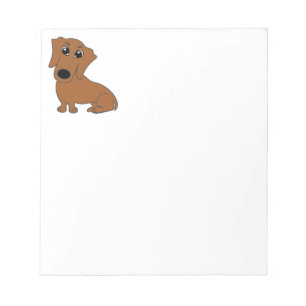 Bloc-note dessin animé rouge de dachshund