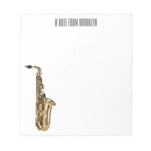 Bloc-note dessin animé saxophone