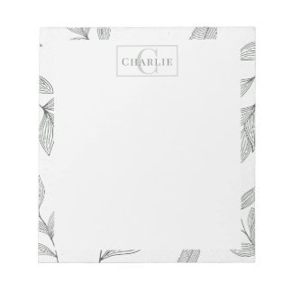 Bloc-note Dessin Botanique Minimaliste | Monogramme Personna
