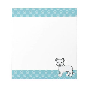 Bloc-note Dessin de chien Staffordshire Bull Terrier blanc