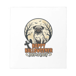 Bloc-note Dessin de gravure vintage pour Halloween avec un P