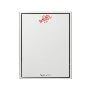 Bloc-note Dessin de homard rouge vintage no 1