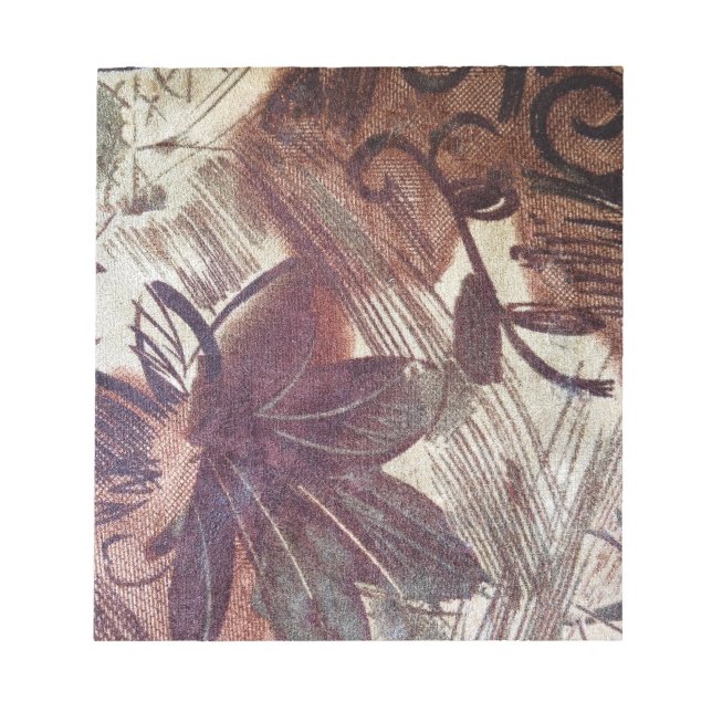 Bloc-note Dessin floral abstrait marron 1 (Devant)