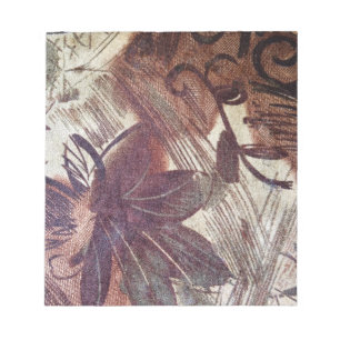 Bloc-note Dessin floral marron abstrait 1