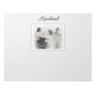 Bloc-note Dessin Keeshond Chiot - Joli dessin original Chien