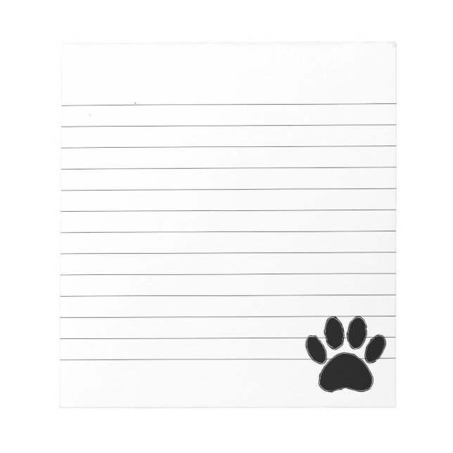 Bloc-note Dessin Paw De Chien En Noir (Devant)