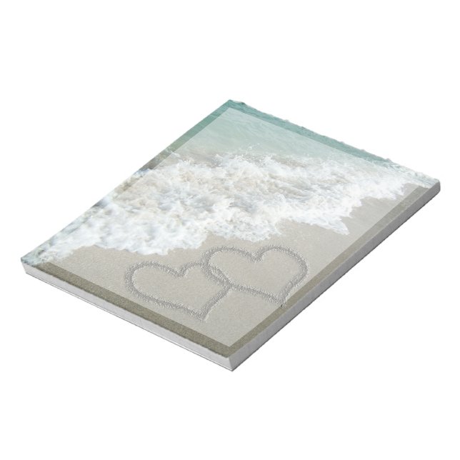 Bloc-note Deux Coeurs de sable sur la plage (Tourné)