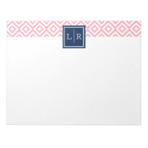 Bloc-note Diamants roses Motif et monogramme