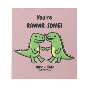 Bloc-note Dinosaure Valentines