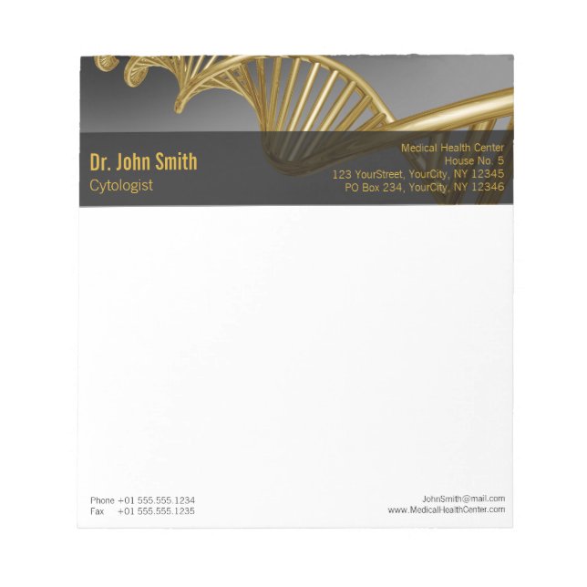 Bloc-note DNA Strand Professional Gold Medical Luxury (Devant)