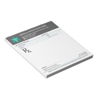 Bloc-note Doctor Prescription Medical RX Pad – Charcoal Grey