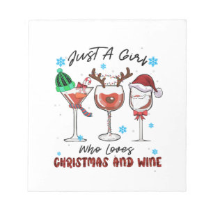 Bloc-note Don De Noël Juste Une Fille Qui Aime Noël Et Vin