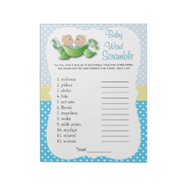 Bloc-note Double Bébé Douche Garçon - Deux Pois Dans Un Jeu 