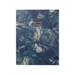 Bloc-note Doublure d'enveloppe Euro mariage rose or Navy DIY