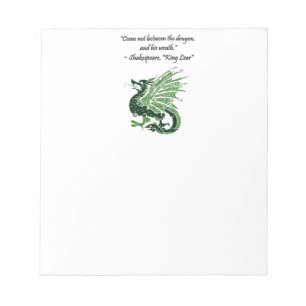 Bloc-note Dragon et sa colère Shakespeare King Lear Dessin