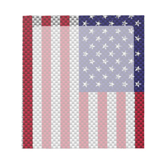 Bloc-note Drapeau américain sur impression semblable à fibre (Devant)
