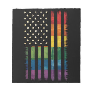 Bloc-note Drapeau arc-en-ciel en détresse de la fierté LGBTQ