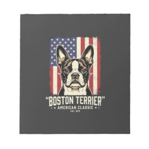 Bloc-note Drapeau Classique Américain Boston Terrier
