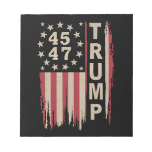 Bloc-note Drapeau Trump 45 47 Vintage Rétro Amérique USA