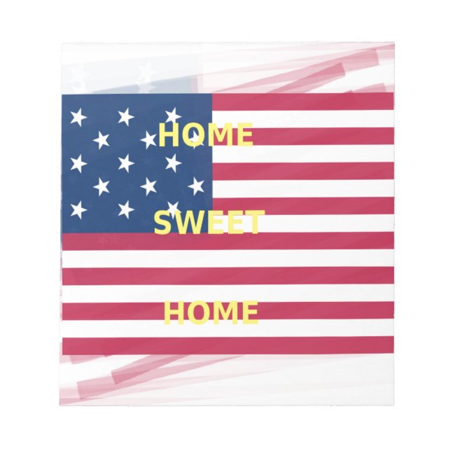 Bloc-note Drapeau USA "Home Sweet Home" Art Imprimer (Devant)