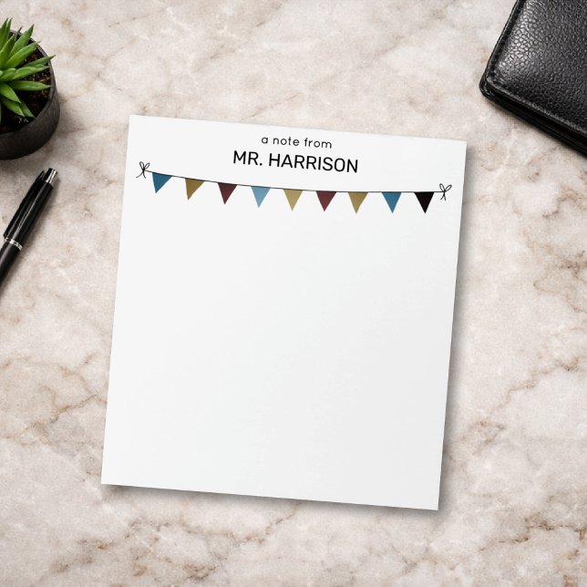 Bloc-note Drapeaux de Bunting Rustique pour Enseignant ou En (Créateur téléchargé)