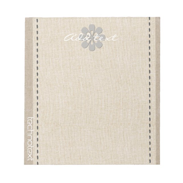 Bloc-note Dreamer Silver Snowflake lin Look Ajouter un texte (Devant)