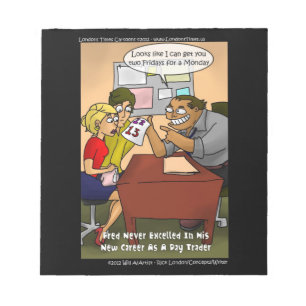Bloc-note Drôle Day Trader Cartoon Notepad par Rick London