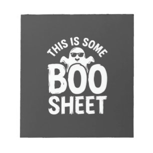 Bloc-note Drôle de feuille de Boo fantôme Halloween Design_1