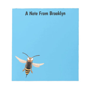 Bloc-note Drôle dessin animé de guêpe à cornet en colère