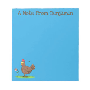 Bloc-note Drôle poulet rustique whimsical dessin animé