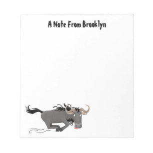 Bloc-note Drôle wildebeest tourner dessin animé illustration