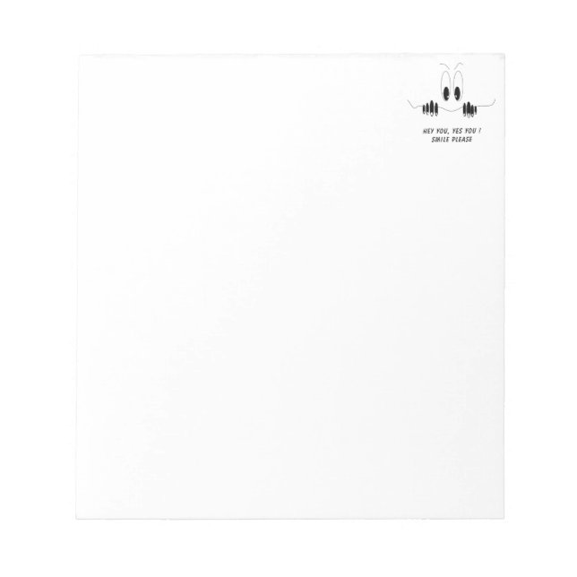 Bloc-note Drôle Yeux Curiosity - Sourire - Ajouter votre tex (Devant)