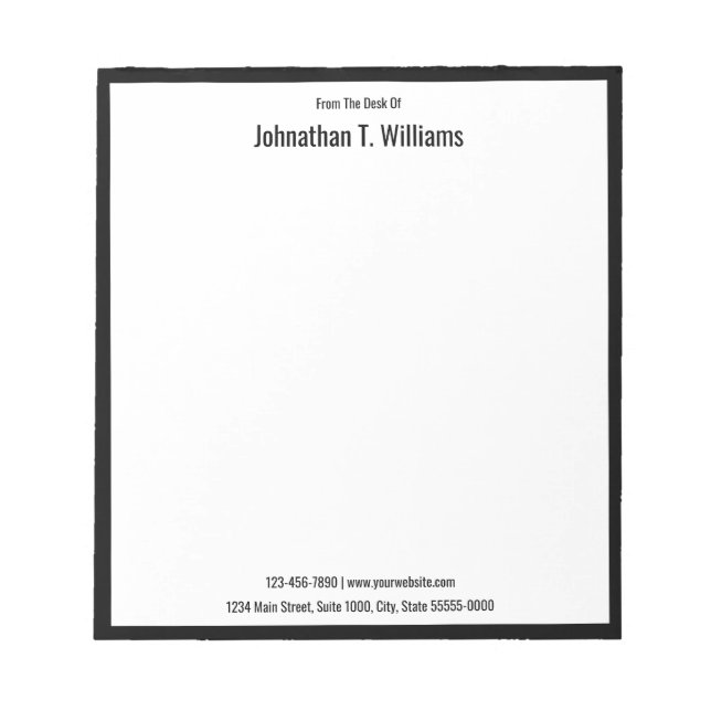 Bloc-note Du bureau de nom Black and White Business (Devant)